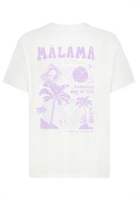 HAKA Shirt, kurzarm, Rundhals mit Rippblende,grosser Photoprint auf dem Rücken "Malama", boxy fit offwhite