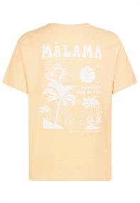 HAKA Shirt, kurzarm, Rundhals mit Rippblende,grosser Photoprint auf dem Rücken "Malama", boxy fit sunset peach