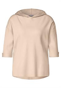 Halbarm Kapuzenpullover light smooth sand melange