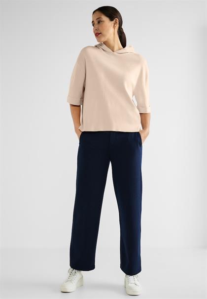 Halbarm Kapuzenpullover light smooth sand melange
