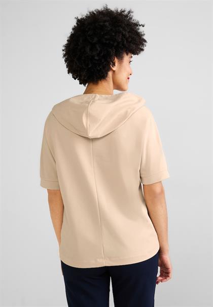Halbarm Kapuzenshirt light smooth sand