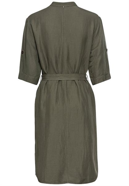 Halbarm Kleid mit Stehkragen olive
