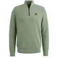 Half zip collar cotton mouline quiet green