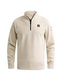 half zip interlock jersey bone white