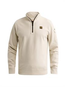 half zip interlock jersey bone white