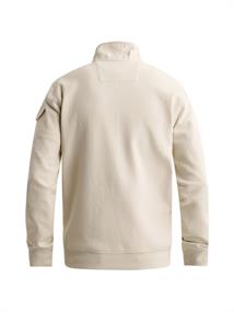 half zip interlock jersey bone white