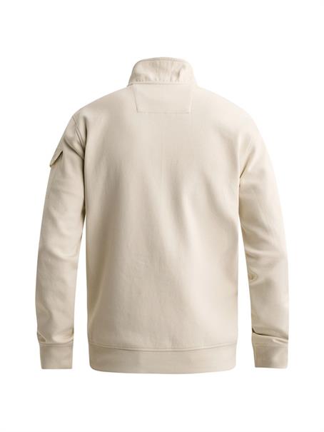 half zip interlock jersey bone white