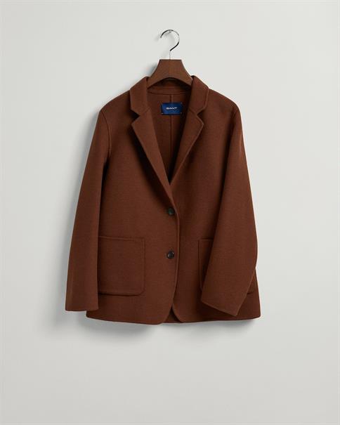 Handgenähter Blazer in gerader Form cocoa bean