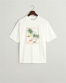 Hawaiian Print T-Shirt eggshell