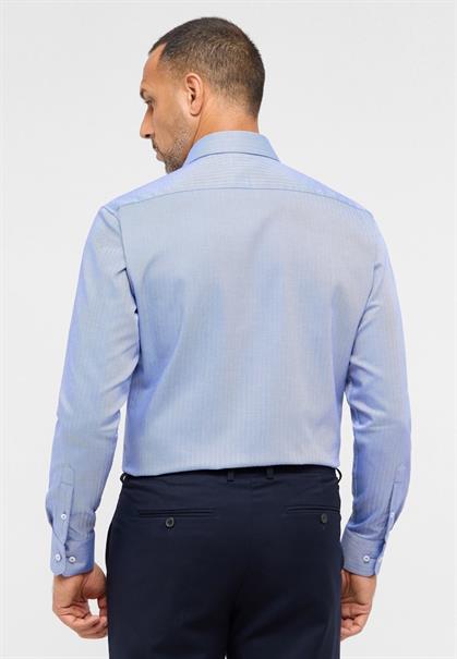 Hemd Fischgrat Langarm mittelblau