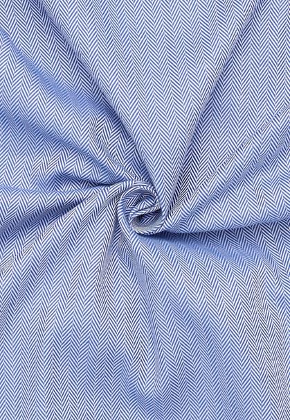 Hemd Fischgrat Langarm mittelblau