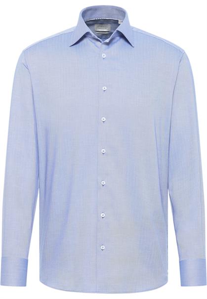 Hemd Fischgrat Langarm mittelblau