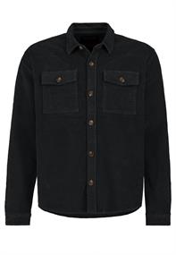 Hemd, langarm,Hemdkragen und Knopf-leiste, Nackenband, aufgesetzte Brust-taschen, Passe hinten black