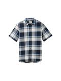 Hemd mit Leinen navy linen check