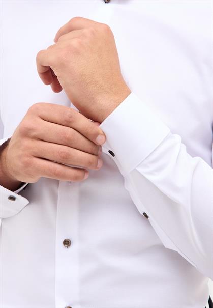 Hemd Natté Langarm weiß