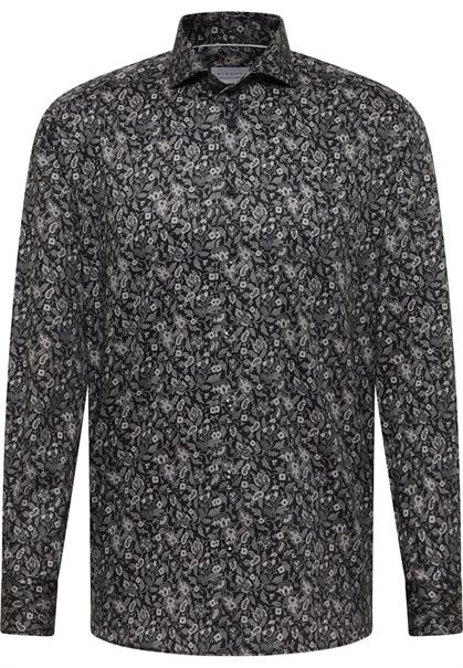 Hemd Satingewebe Langarm anthrazit