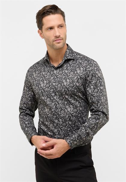 Hemd Satingewebe Langarm anthrazit