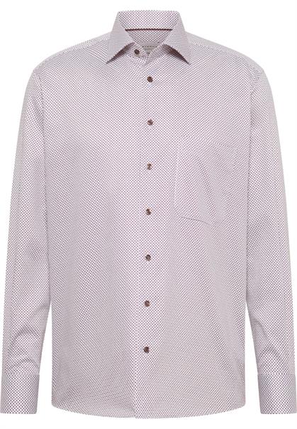 Hemd Satingewebe Langarm braun