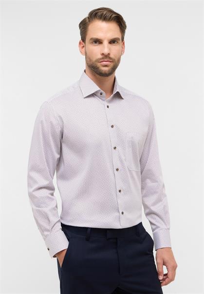 Hemd Satingewebe Langarm braun