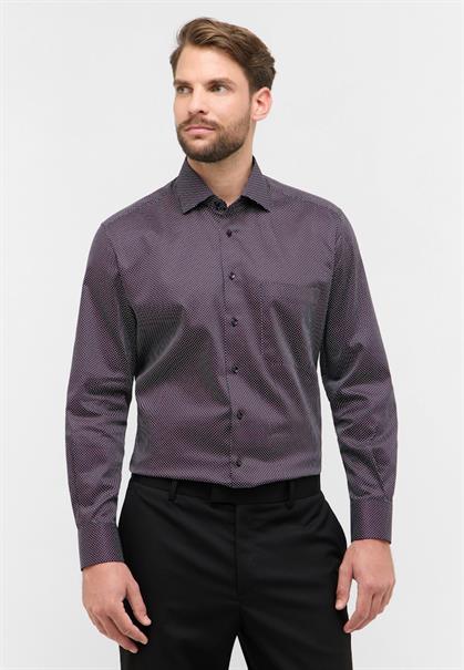 Hemd Satingewebe Langarm burgunder