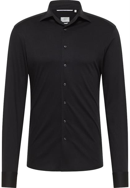 Hemd Single-Jersey Langarm schwarz