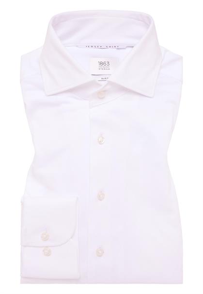 Hemd Single-Jersey Langarm weiß