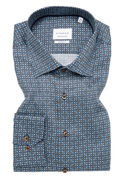 Hemd Twill Langarm braun