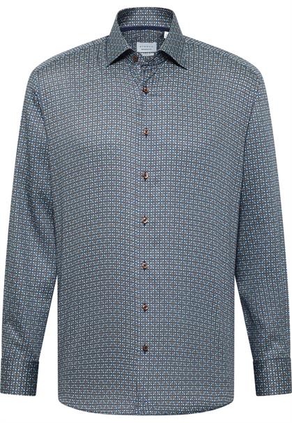 Hemd Twill Langarm braun