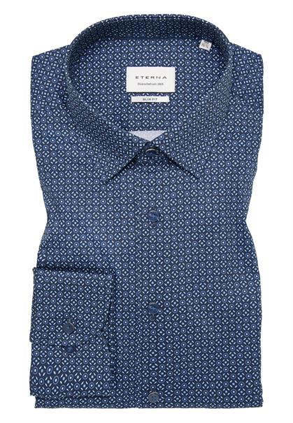Hemd Twill Langarm dunkelblau