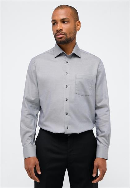 Hemd Twill Langarm grau