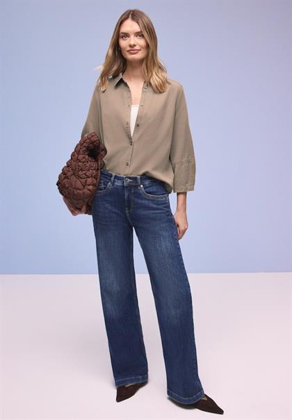 Hemdbluse im Washed-Look light terra mocha