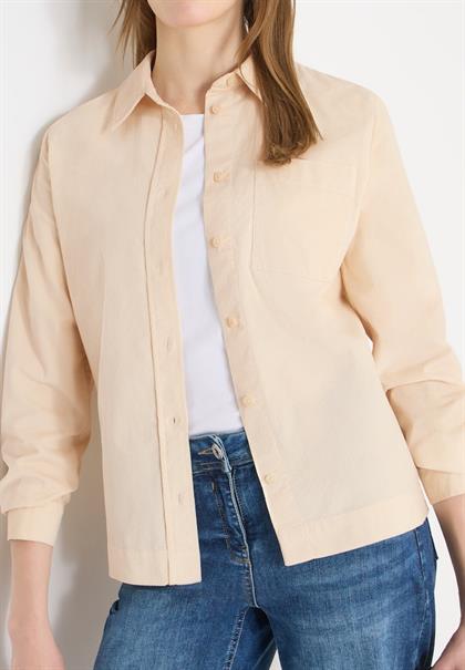 Hemdbluse in Unifarbe pearl beige