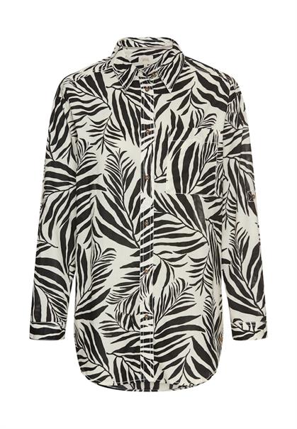 Hemdbluse mit Blumenprint aus Baumwolle aop