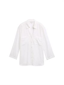 Hemdbluse mit Leinenanteil white