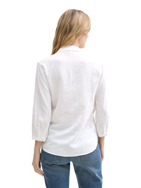 Hemdbluse mit Leinenanteil white