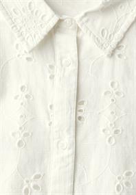 Hemdbluse mit Lochstickerei off white