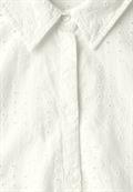 Hemdbluse mit Lochstickerei vanilla white