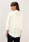 Hemdbluse mit Lochstickerei vanilla white