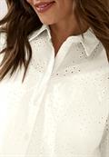 Hemdbluse mit Lochstickerei vanilla white