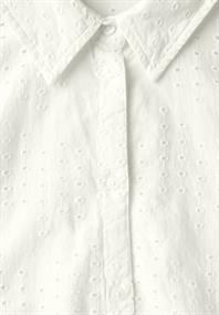 Hemdbluse mit Lochstickerei vanilla white