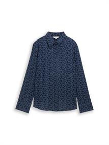 Hemdbluse mit Muster small blue wave print