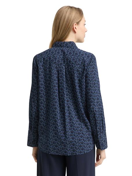 Hemdbluse mit Muster small blue wave print
