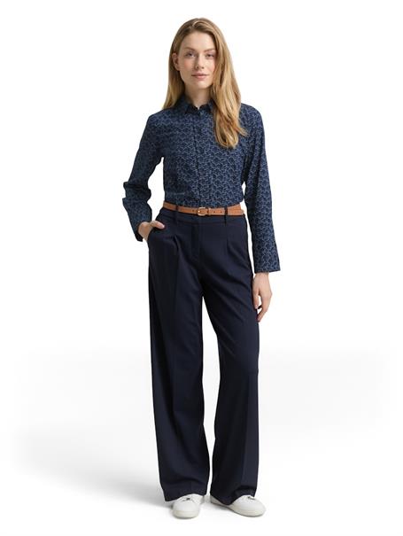 Hemdbluse mit Muster small blue wave print