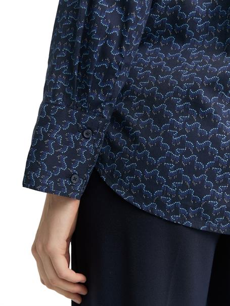 Hemdbluse mit Muster small blue wave print