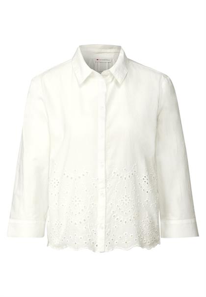 Hemdbluse mit Stickerei off white