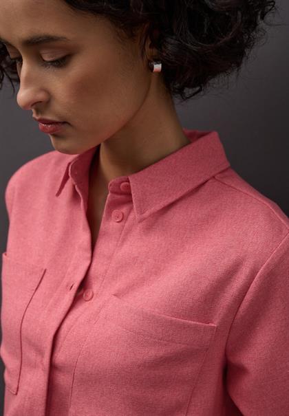 Hemdbluse mit Taschen striking coral mel.