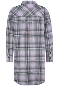 Hemdblusenkleid check: grey lilac-dusty green-anthracite grey