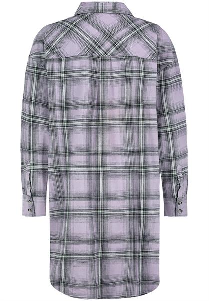 Hemdblusenkleid check: grey lilac-dusty green-anthracite grey