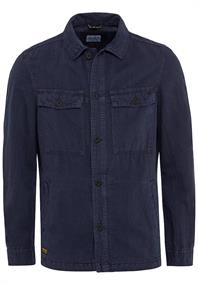 Hemdjacke aus Baumwoll-Leinenmix night blue