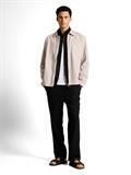 Hemdjacke mit Leinenanteil cashew beige chambray
